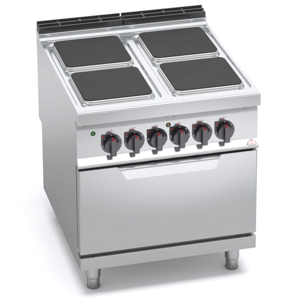 BERTOS (ITALY) - 4 SQUARE PLATE ELECTRIC COOKER + 2/1 ELECTRIC OVEN