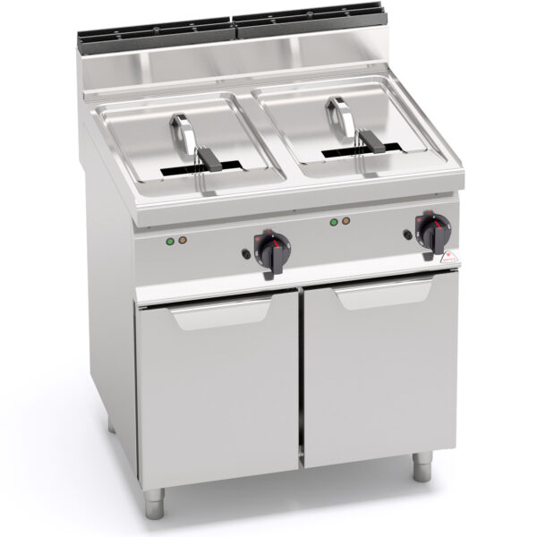 BERTOS (ITALY) - ELECTRIC FRYER WITH CABINET - TWIN TANK 18+18 L